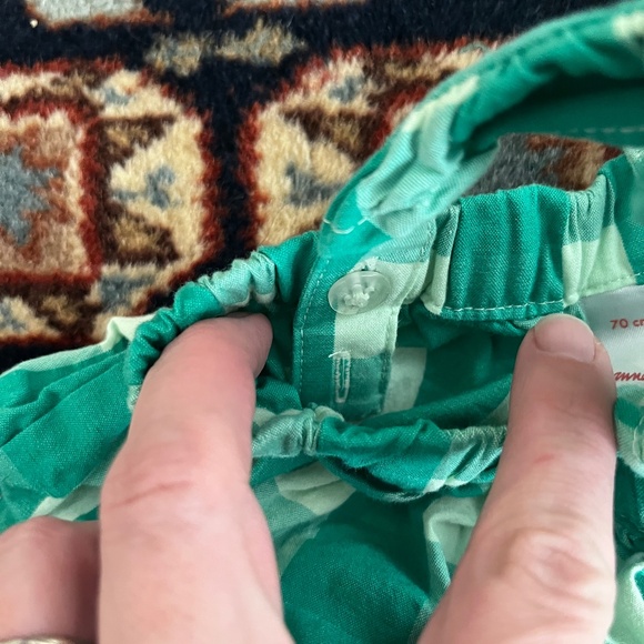 Hanna Andersson green Gingham Baby set dress and bloomers 70 6-12m - Picture 4 of 5